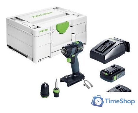 Дрель-шуруповерт Festool TXS 18 C 3.0-Plus 576895 (с 2-мя АКБ, кейс) - Изображение №1 — Интернет-магазин Time-Shop