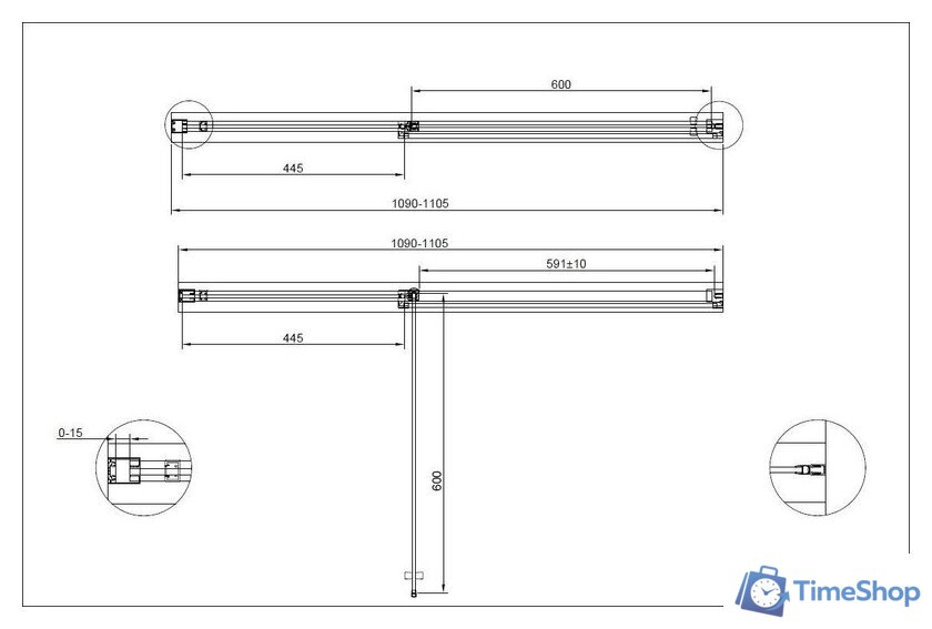 Душевая дверь Cezares URBAN-B-12-110-C-CR - Изображение №3 — Интернет-магазин Time-Shop