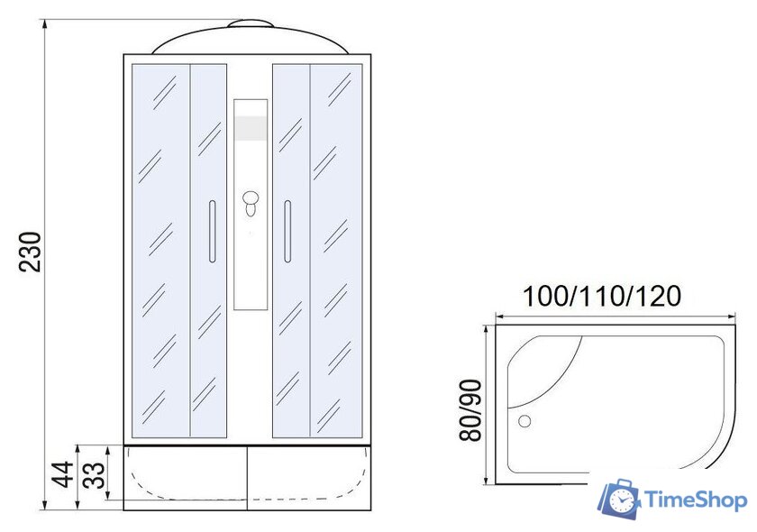 Душевая кабина Мономах XL 120/80/44 МЗ R - Изображение №14 — Интернет-магазин Time-Shop