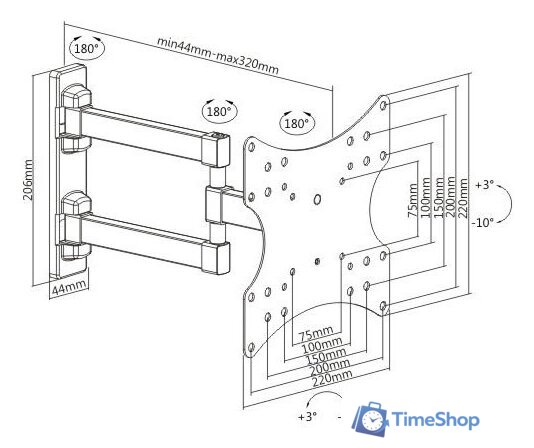 Кронштейн для телевизора Ultramounts UM877 - Изображение №2 — Интернет-магазин Time-Shop