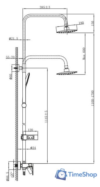 Душевая система  Lemark Tropic LM7002BL - Изображение №2 — Интернет-магазин Time-Shop