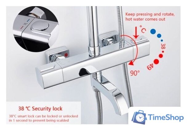 Душевая система  Gappo G2491 (хром) - Изображение №5 — Интернет-магазин Time-Shop