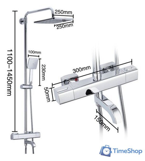 Душевая система  Gappo G2491 (хром) - Изображение №6 — Интернет-магазин Time-Shop