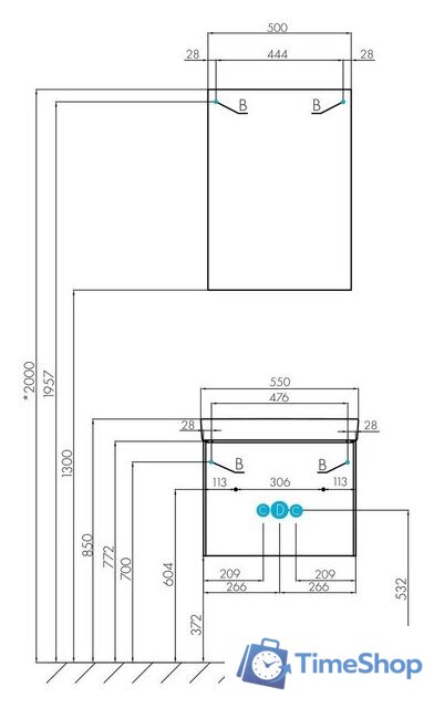  Акватон Тумба с умывальником Асти 55 1A2631V0AX2B0 - Изображение №13 — Интернет-магазин Time-Shop
