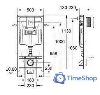 Унитаз подвесной Grado GD-W203T + GROHE Rapid SL 38772001 (с кнопкой смыва) - Изображение №14 — Интернет-магазин Time-Shop