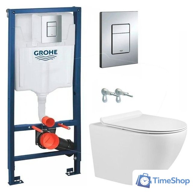 Унитаз подвесной Grado GD-W203T + GROHE Rapid SL 38772001 (с кнопкой смыва) - Изображение №1 — Интернет-магазин Time-Shop