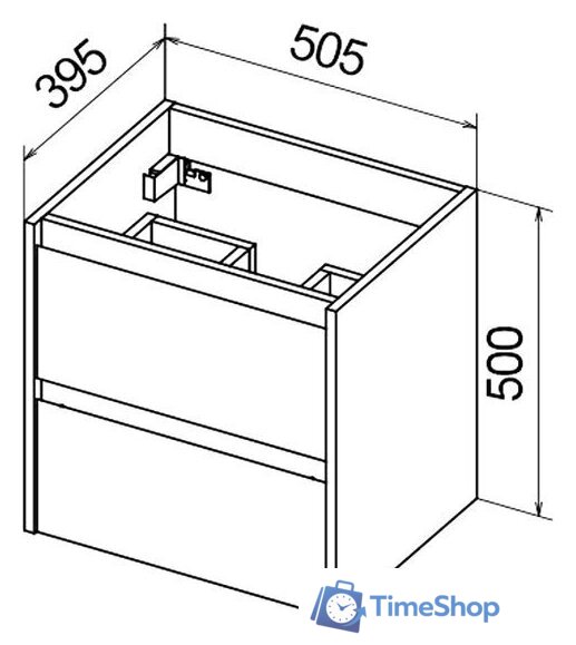  BelBagno Тумба под умывальник Kraft 39-500/390-2C-SO-RT (rovere tabacco) - Изображение №4 — Интернет-магазин Time-Shop