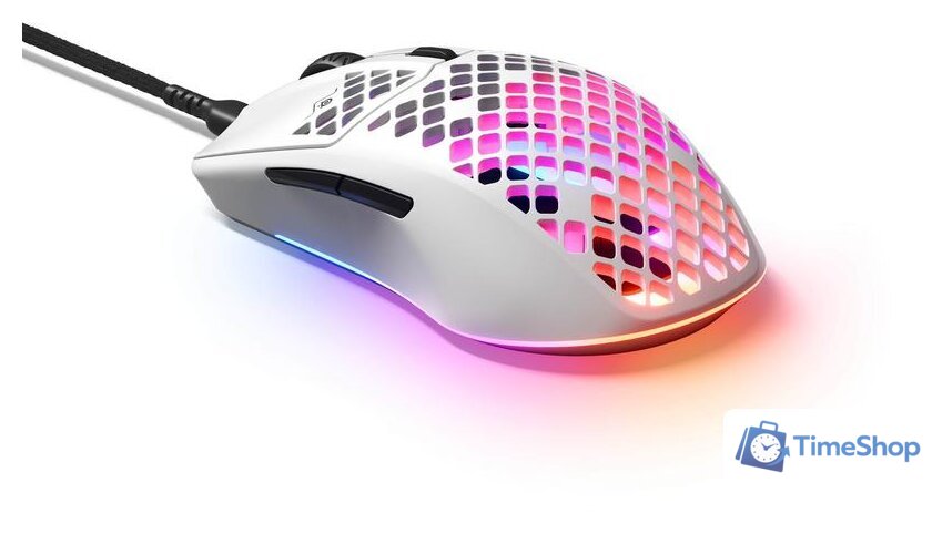 Игровая мышь SteelSeries Aerox 3 2022 Edition (белая) - Изображение №3 — Интернет-магазин Time-Shop