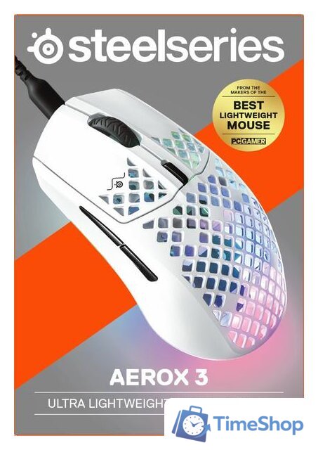 Игровая мышь SteelSeries Aerox 3 2022 Edition (белая) - Изображение №7 — Интернет-магазин Time-Shop