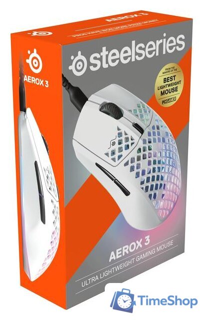 Игровая мышь SteelSeries Aerox 3 2022 Edition (белая) - Изображение №6 — Интернет-магазин Time-Shop