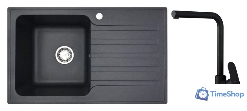 Кухонная мойка БелЭворс Styl L + Like F8005022 (черный) - Изображение №1 — Интернет-магазин Time-Shop