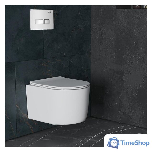 Унитаз подвесной Roxen Simple Compact в комплекте с инсталляцией StounFix Dual Fresh 6 в 1 915792 (кнопка: хром матовый) - Изображение №10 — Интернет-магазин Time-Shop