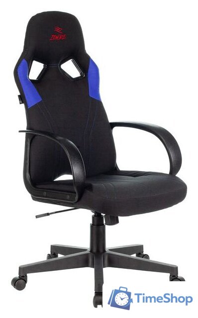 Игровое (геймерское) кресло Zombie RUNNER (черный/синий) - Изображение №1 — Интернет-магазин Time-Shop