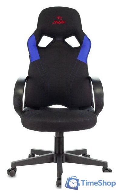 Игровое (геймерское) кресло Zombie RUNNER (черный/синий) - Изображение №2 — Интернет-магазин Time-Shop