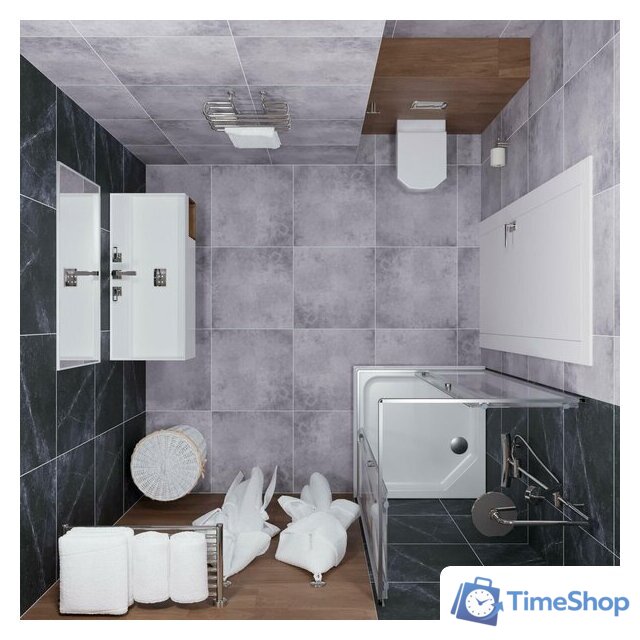 Душевой уголок Triton Вента Хром А1 100х100 без поддона (прозрачное стекло) - Изображение №5 — Интернет-магазин Time-Shop