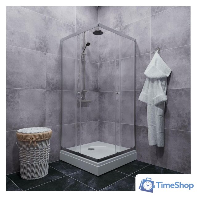 Душевой уголок Triton Вента Хром А1 100х100 без поддона (прозрачное стекло) - Изображение №10 — Интернет-магазин Time-Shop