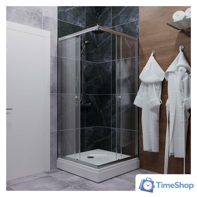 Душевой уголок Triton Вента Хром А1 100х100 без поддона (прозрачное стекло) - Изображение №9 — Интернет-магазин Time-Shop