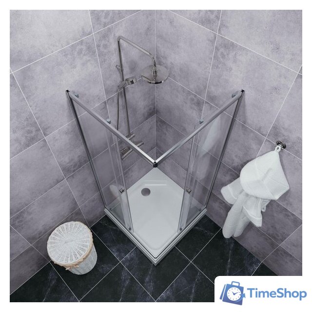 Душевой уголок Triton Вента Хром А1 100х100 без поддона (прозрачное стекло) - Изображение №6 — Интернет-магазин Time-Shop