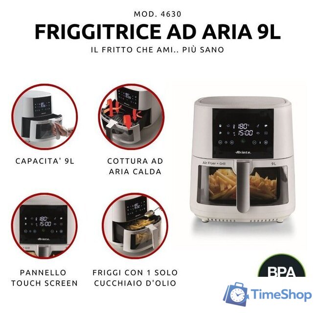 Аэрогриль (аэрофритюрница) Ariete 4630/03 - Изображение №6 — Интернет-магазин Time-Shop