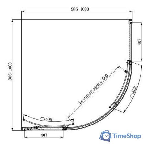Душевой уголок Ambassador Queen Black 11011202 100х100 - Изображение №9 — Интернет-магазин Time-Shop
