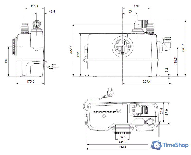 Канализационная установка Grundfos Sololift2 WC-1 - Изображение №2 — Интернет-магазин Time-Shop
