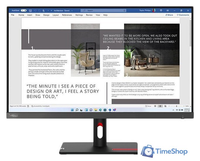 Монитор Lenovo ThinkVision S27i-30 63DFKAT4UK - Изображение №1 — Интернет-магазин Time-Shop