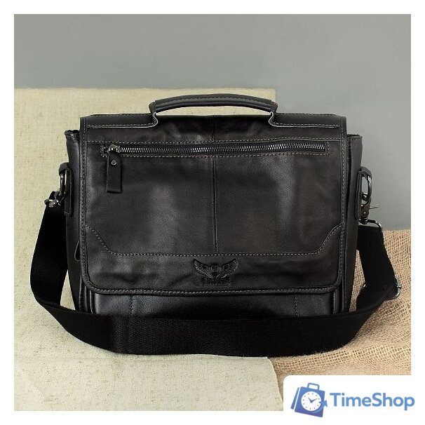 Портфель Poshete 253-7501-24-BLK (черный) - Изображение №10 — Интернет-магазин Time-Shop