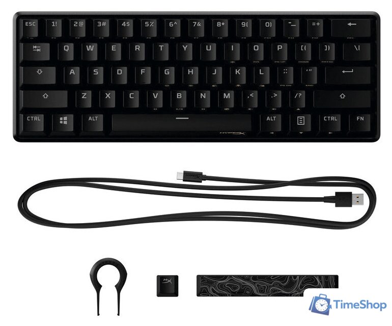 Клавиатура HyperX Alloy Origins 60 (HyperX Aqua, нет кириллицы) - Изображение №9 — Интернет-магазин Time-Shop