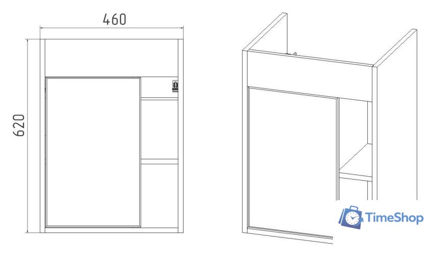  Viant Тумба под умывальник Бостон Como 50 VBOS50CO-T1STP - Изображение №4 — Интернет-магазин Time-Shop
