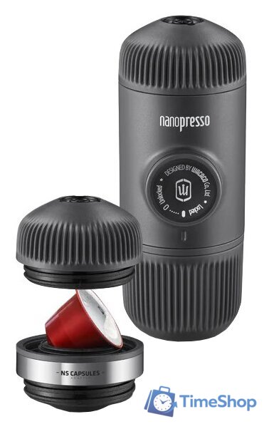 Ручная кофеварка WACACO Nanopresso Grey + NS Adapter - Изображение №1 — Интернет-магазин Time-Shop