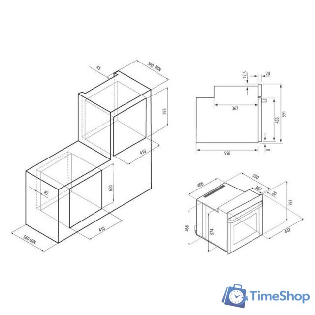 Электрический духовой шкаф Krona Estero 45 BL - Изображение №7 — Интернет-магазин Time-Shop