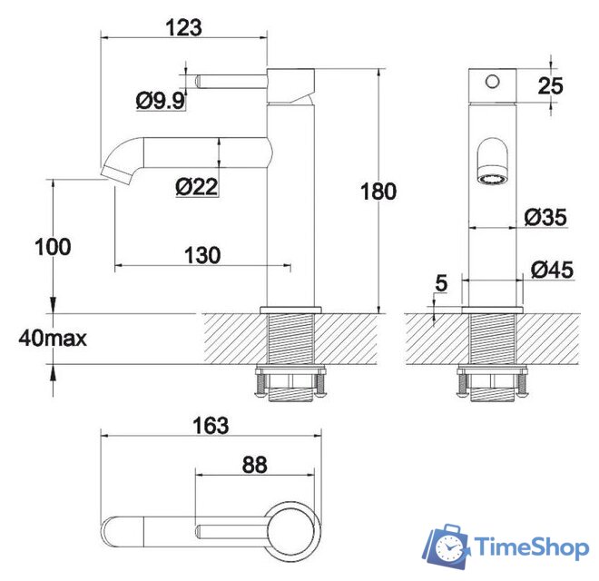 Смеситель Whitecross Y Y1211BL (черный матовый) - Изображение №3 — Интернет-магазин Time-Shop