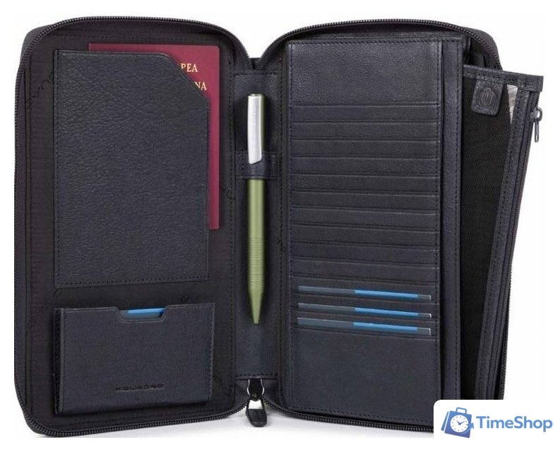 Кошелек Piquadro Black Square PP3246B3R/BLU - Изображение №2 — Интернет-магазин Time-Shop