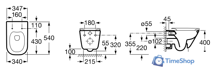 Унитаз подвесной Roca The Gap Clean Rim A34647L000 (без сиденья) - Изображение №2 — Интернет-магазин Time-Shop