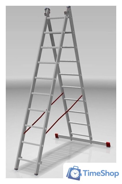 Лестница-стремянка Новая высота NV 522 двухсекционная индустриальная 2x10 ступеней - Изображение №3 — Интернет-магазин Time-Shop