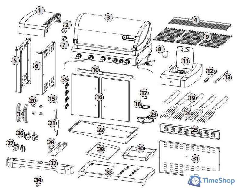 Газовый гриль для дачи Landmann Avalon PTS+ 6.1 12123 - Изображение №8 — Интернет-магазин Time-Shop