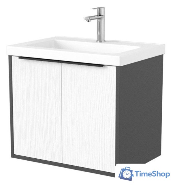  Дабер Тумба под умывальник 018 Тобага/Эридан/Артвин 60 Т18.6Т.0.20Б (белый древесный/серый/белый) - Изображение №1 — Интернет-магазин Time-Shop