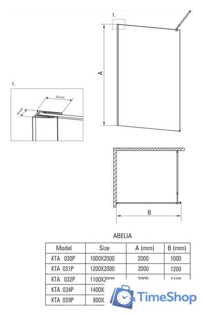 Душевая стенка Deante Abelia 90 KTA 039P (хром/прозрачное) - Изображение №4 — Интернет-магазин Time-Shop