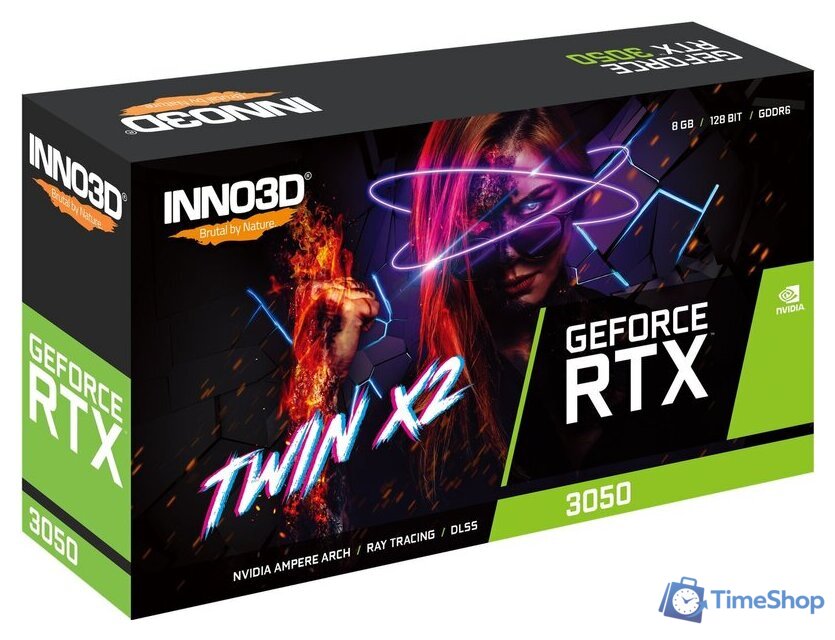 Видеокарта Inno3D GeForce RTX 3050 Twin X2 N30502-08D6-1711VA41 - Изображение №3 — Интернет-магазин Time-Shop