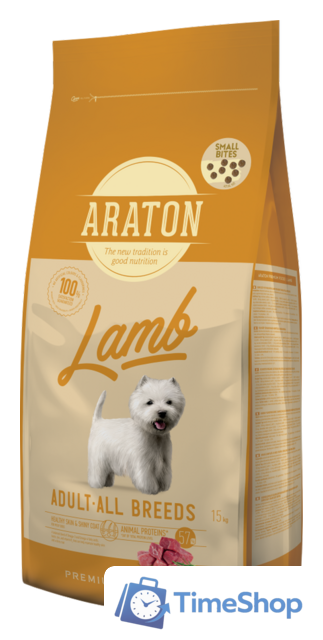 Сухой корм для собак Araton Adult Lamb Small Bites (с ягненком, мелкие гранулы) 15 кг - Изображение №1 — Интернет-магазин Time-Shop