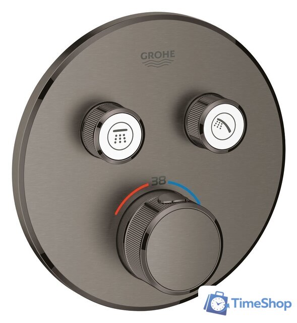 Смеситель без скрытого механизма Grohe Grohtherm SmartControl 29119AL0 (темный графит, матовый) - Изображение №1 — Интернет-магазин Time-Shop