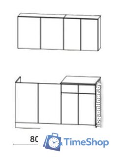 Готовая кухня Артём-Мебель Лана СН-113 без стекла 1.4 (бетон спаркс лайт/бетон спаркс) - Изображение №5 — Интернет-магазин Time-Shop