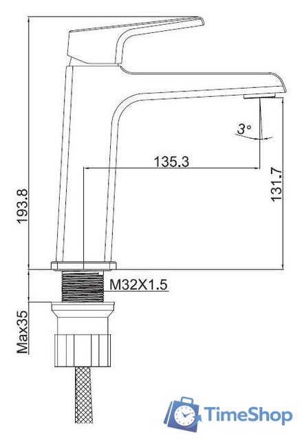 Смеситель Ekko EM1172 - Изображение №2 — Интернет-магазин Time-Shop