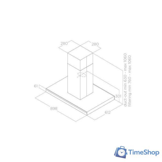 Кухонная вытяжка Elica Adele IS BL MAT/A/90 X 60 - Изображение №2 — Интернет-магазин Time-Shop