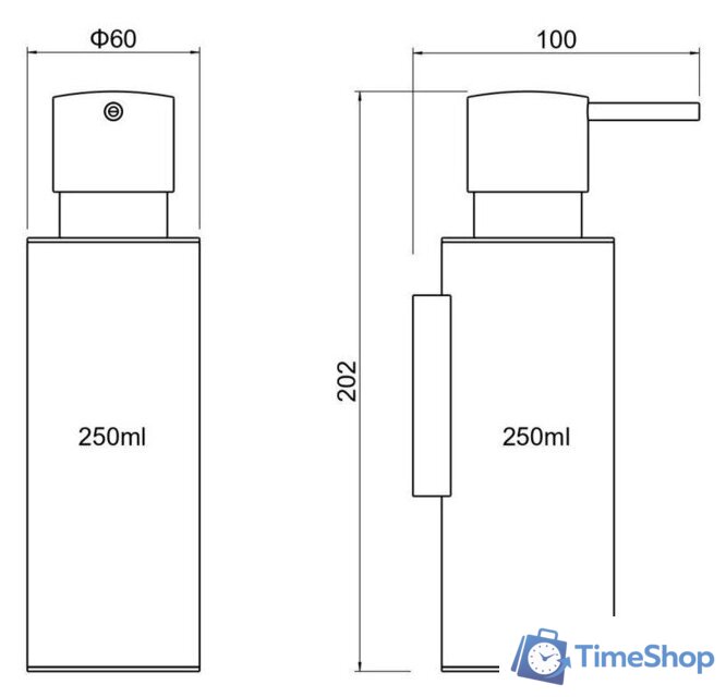 Дозатор для жидкого мыла Aquatek Оберон AQ4205BG (золото) - Изображение №2 — Интернет-магазин Time-Shop