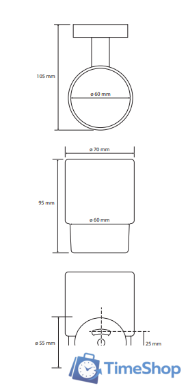 Стакан для зубной щетки и пасты Bemeta Dark 104110010 - Изображение №2 — Интернет-магазин Time-Shop