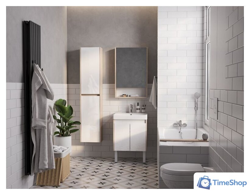  Акватон Тумба с умывальником Сканди Doors 55 1A2788K0SDB20 (белый/дуб верона) - Изображение №8 — Интернет-магазин Time-Shop