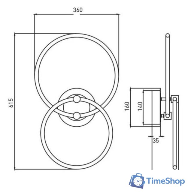 Припотолочная люстра Estares Lune 50W 2R-APP-615x360x110-BLACK/GOLD/WHITE-220-IP20 - Изображение №4 — Интернет-магазин Time-Shop