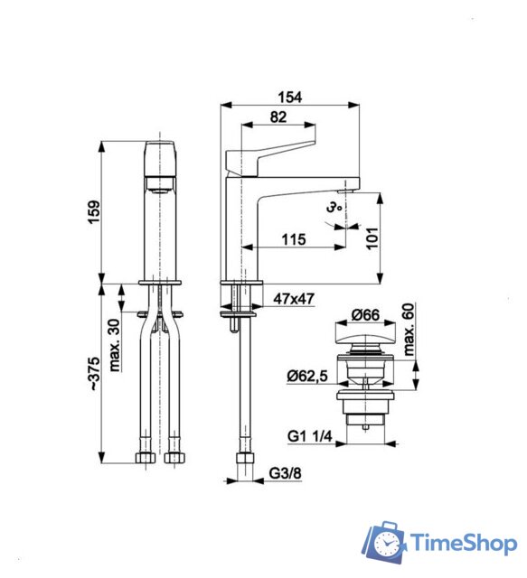 Смеситель KFA Malaga 452281531 - Изображение №2 — Интернет-магазин Time-Shop