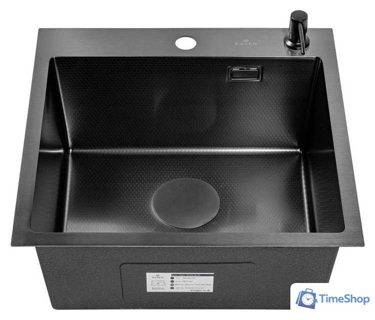 Кухонная мойка Roxen Snake 560220-45-BS PVD графит/текстурная поверхность (с ролл-матом и дозатором) - Изображение №8 — Интернет-магазин Time-Shop